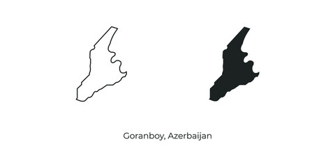 Simple vector illustration of map Goranboy, Azerbaijan. Linear and filled style Goranboy map vector illustration