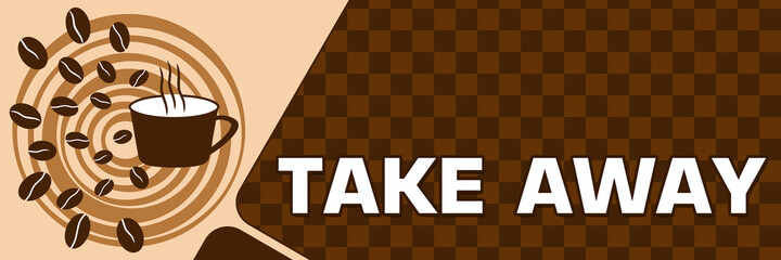 Take Away Coffee Concept Brown Rounded Squares Horizontal
