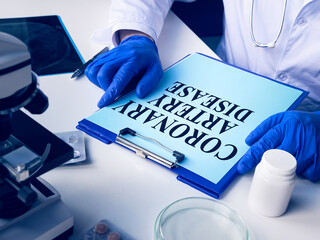 The medic reads about Coronary artery disease CAD.