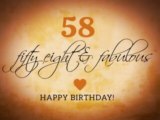 Happy birthday card illustration in retro style