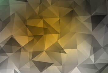 Dark Yellow vector abstract mosaic background.