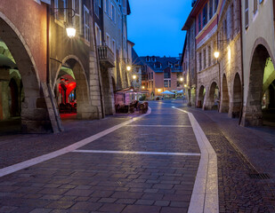 Obraz premium Annecy. Old city on the sunset.