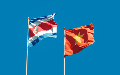 Flags of Vietnam and Costa Rica.