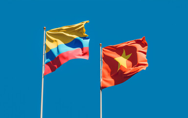 Flags of Vietnam and Colombia.