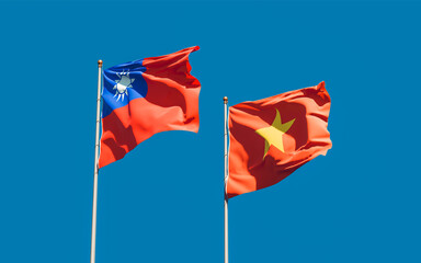 Flags of Vietnam and Taiwan.