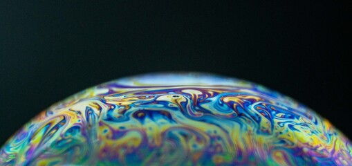 Soap bubbles, a colorful macro