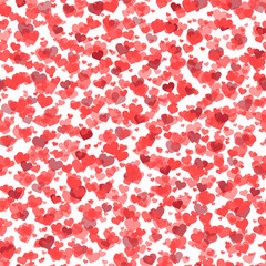 Seamless pattern with red hearts for Valentine s Day. Vector