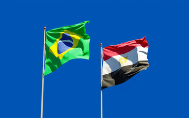 Flags of Brazil and Egypt.