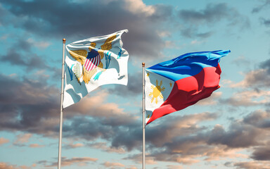 Flags of United States Virgin Islands and Philippines.