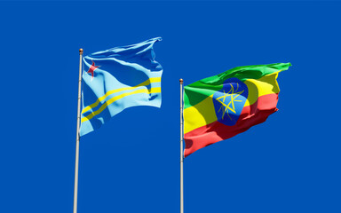 Flags of Ethiopia and Aruba.