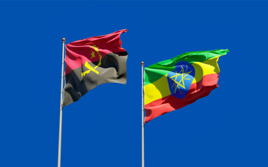 Flags of Ethiopia and Angola.