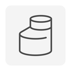 PVC plastic pipe fittings or coupling vector icon. Reducer or increaser type. Part for connection or installation pipe in pipeline system for plumbing, irrigation, drainage, sewage and water supply.