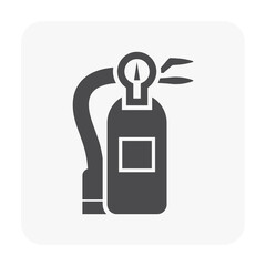 Fire extinguisher vector icon isolated on white. That fire protection device or cylindrical pressure vessel contain dry chemical powder for safety, extinguish or control fire in emergency situation.