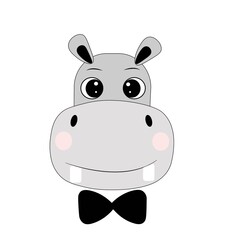 Fototapeta premium cute hippo cartoon vector illustration