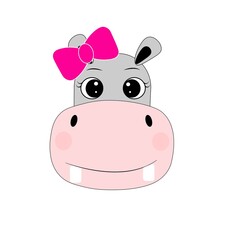 cute hippo cartoon vector illustration