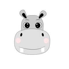 cute hippo cartoon vector illustration