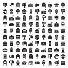 mailbox and postbox icons set vector