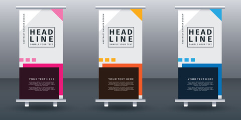 Roll up banner set design template design. Vector illustration