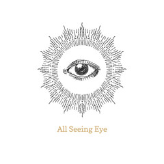All seeing eye. Eye of Providence vector image.