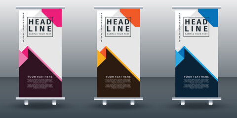 Roll up banner set design template design. Vector illustration