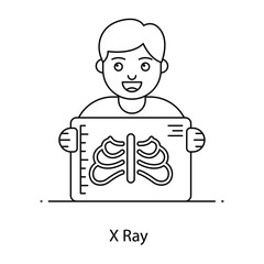 
X ray report in flat outline vector design
