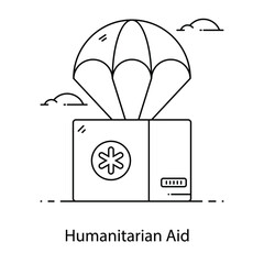 
A flat outline concept icon of humanitarian aid
