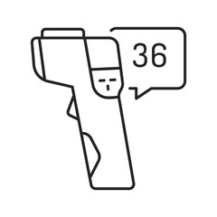 Non-contact infrared thermometer color line icon. Epidemic prevention.