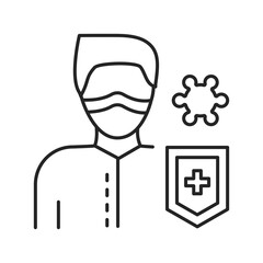 Virus protection line color icon. Sign for web page, mobile app, button, logo.