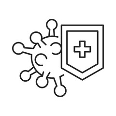Virus protection line color icon. Sign for web page, mobile app, button, logo.