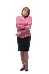 Fototapeta premium Mature beautiful woman with painful elbow over isolated background