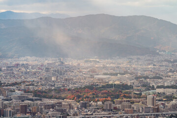 Fototapeta na wymiar 四王寺山から見た福岡県営春日公園