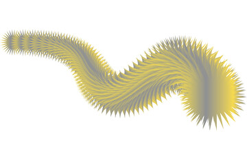 Abstract 3D fluid shape isolated on white background with colors New Year. Warm.Gray and yellow colors.element for web banner or flyer.  Stock vector illustration on white isolated background.