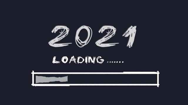 Animated screensaver of the new year download process