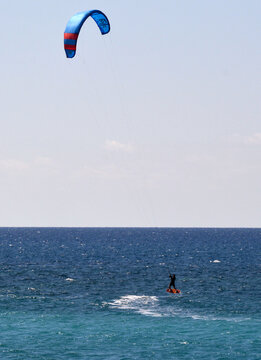 kite surfing in the sea