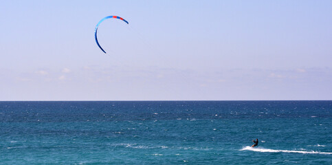 kite surfing on the beach