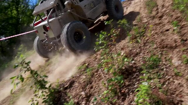 Offroad racing in jeeps in the swamp. Zub Trial. Ukraine, Lviv region. The city of Lubin on August 4, 2020