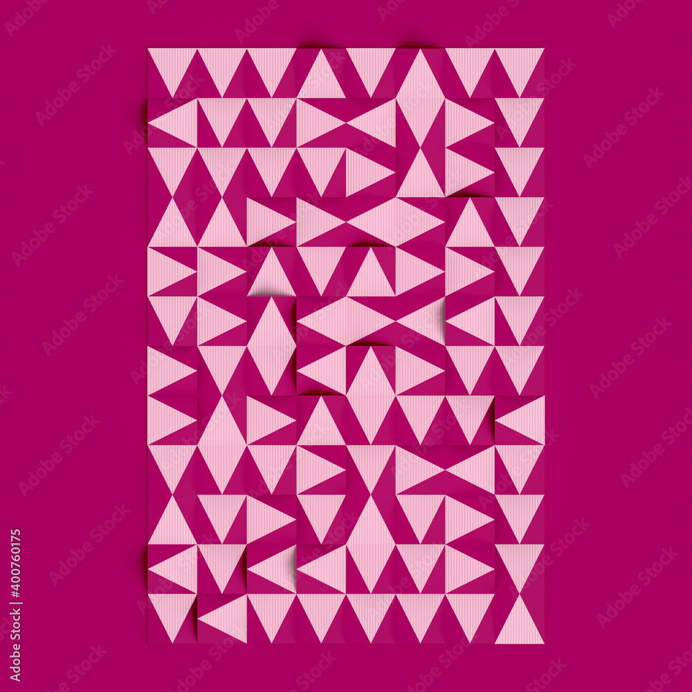 Poster Geometric composition in abstract style. 3d rendering modern design. Trendy design element. Digital illustration