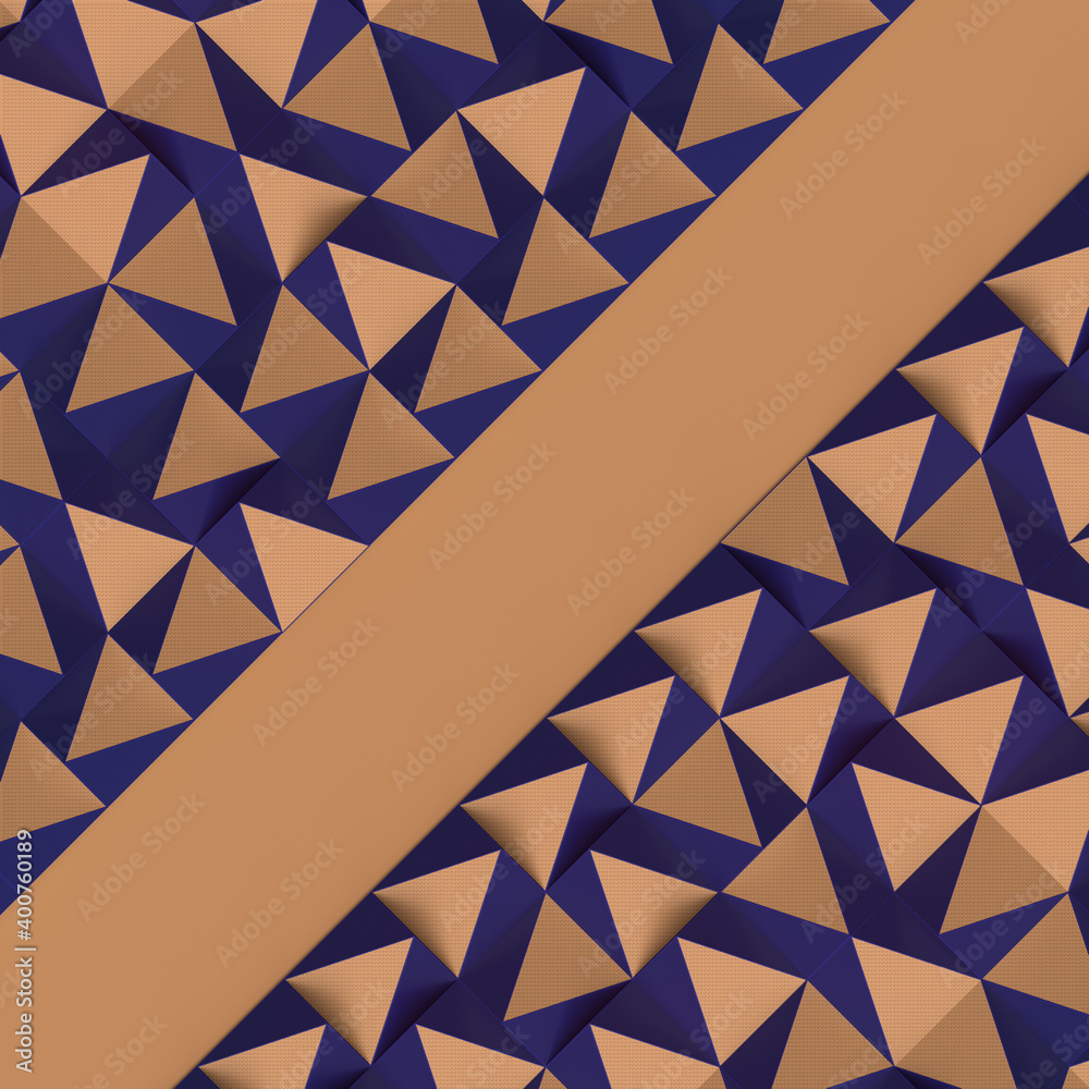 Aufkleber Modern colored pattern of randomly spaced geometric shapes with place for your text. 3d rendering illustration