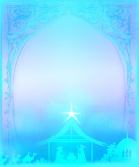 Birth of Jesus in Bethlehem, Christmas card
