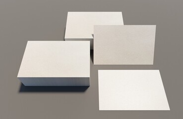 Business card paper on desk scene 3D rendering business wallpaper background
