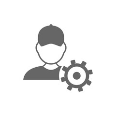 Construction Worker icon vector, Engineering simple icon template, Creative Setting icon design, Illustration