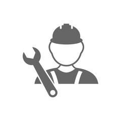 Construction Worker icon vector, Engineering simple icon template, Creative Setting icon design, Illustration