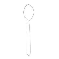 Spoon silhouette line drawing vector illustration
