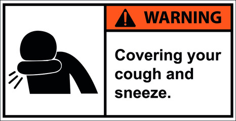 Covering your cough and sneeze,vector,Warning
