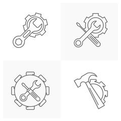 Set of Technical icon vector, Engineering simple icon template, Creative Setting icon design, Illustration