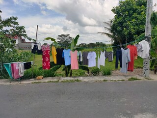 clothes hanging outside