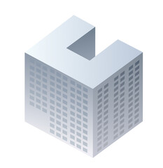 Isometric 3D dimensional skyscraper building of the modern