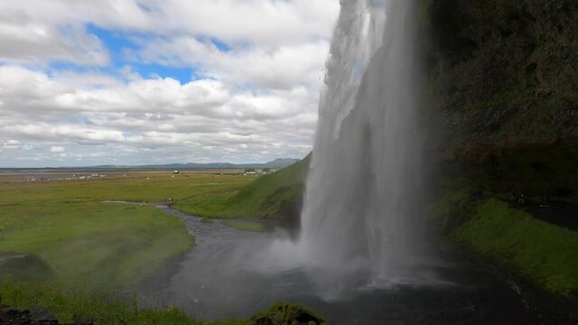 Waterfall on Iceland in summer