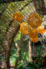 Local market tent decorated in Northern Thai style