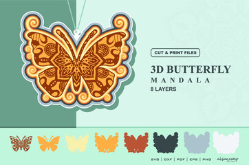 3D Butterfly mandala 
